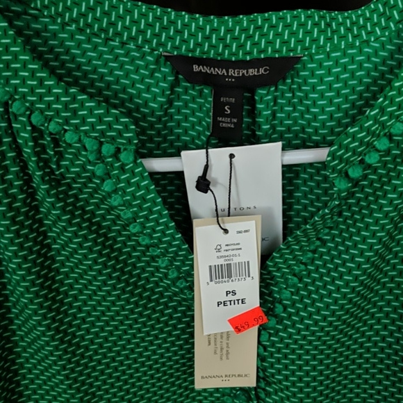 Banana Republic Petite Green Top Small - Picture 1 of 5